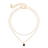 SIMPLE IMITATION PEARL BEADED FLOWER NECKLACE_CWAJE1133