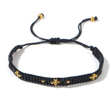 BEADED SMALL CROSS RICE BEAD BRACELET_CWMM3813