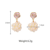 RETRO FASHION ZIRCON ROUND PEARL EARRINGS_CWAJE3792