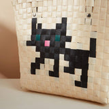 LARGE CAPACITY CAT HANDWOVEN BAG_CWAB1979