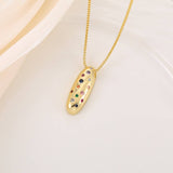 CREATIVE GLOSSY COLORFUL LETTER PENDANT NECKLACE_CWMM5877