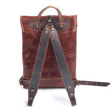 Vintage Leather Roll Top Laptop Backpack_Cwab5551