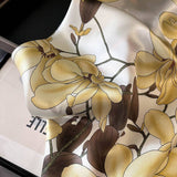 FLORAL TWILL SCARF FOR WOMEN SQUARE VERSATILE_CWASC0560