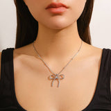 HOT SELLING BLACK BOW BEADED NECKLACE_CWAJE1171