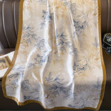 Lightweight Satin Square Scarf For Sun Travel Wr