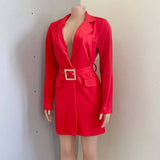 LARGE SIZE HIPHUGGING SLIM FIT BUSINESS SUIT DRESS_CWDMD3704