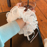 SWEET TULLE LACE BOW SCRUNCHIE HAIR TIE_CWAHA5512