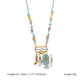 18K EYE PENDANT NECKLACE WITH NATURAL STONE_CWMM7526