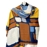 CARTOON COLOR BLOCK SCARF SOFT FAUX WOOL SHAWL_CWASC0897