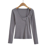 Two Button-Up Long-Sleeved T-Shirts