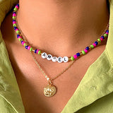 PASTORAL LETTERS RETROSTACKING NECKLACE_CWAJE1493