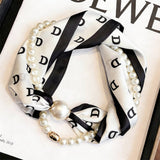 Pearl Magnetic Skinny Silk Neck Scarf_Cwasc03934