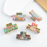 Cwaha1390_Color Matching Printed Rectangle Hair Claw Clip