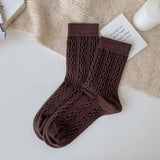 SOLID COLOR TWISTED WOOL MID CALF STACKED SOCKS_CWMS1130