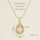 STAINLESS STEEL ZIRCON HEART PENDANT NECKLACE_CWAJE0682