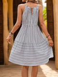 Strappy Halter Striped Halter Dress