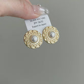 FASHIONABLE DISC PEARL EARRINGS_CWAJE1305