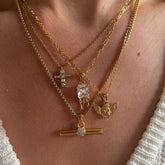 CREATIVE RETRO CROSS ZIRCON PENDANT NECKLACE_CWMM5559