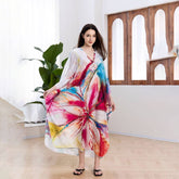 BANANA LEAF CROCHET FRONT BEACH COVER UP ROBE_CWMM6207