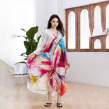 BANANA LEAF CROCHET FRONT BEACH COVER UP ROBE_CWMM6207