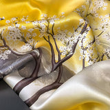 CAMELLIA SILK SCARF FRENCH RETRO SQUARE WRAP_CWASC0618