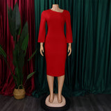 LONG SLEEVED FASHIONABLE AND ELEGANT TUNIC DRESS_CWDMD3666