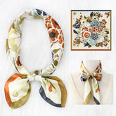 ELEGANT FLORAL SATIN SCARF FOR WORK SUN PROTECTI_CWASC1164
