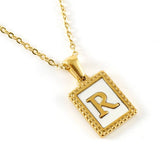 18K GOLD STAINLESS STEEL LETTER SHELL NECKLACE_CWAJE0685