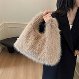 Winter Faux Fox Fur Plush Shoulder Crossbody Bag_Cwab3976
