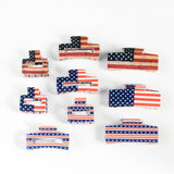 Cwaha1244_4Th Of July Flag 10Cm Rectangular Hair Claw Clip