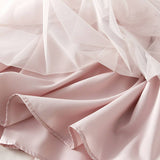 Vintage Pleated Lace Trim Tulle Maxi Skirt_Cwbms0348