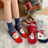 CHRISTMAS GIFTS SANTA CLAUS ELK PATTERN CREW SOCKS_CWMS1365