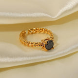 Zircon Inlay Rings Adjustable Titani Steel Rings_Cwaje1238