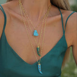 COLORFUL CHILI PEARL BEAD NECKLACE RETRO CHIC_CWMM6955