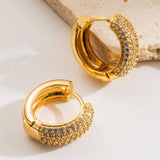 GOLD PLATED HOOP EARRINGS TRENDY STYLE_CWMM8527