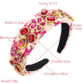 Vintage Embroidered Fabric Wide Brim Headband