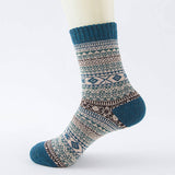 ALPACA VINTAGE FLORAL PATTERN CREW SOCKS_CWMS0205