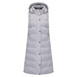 Solid-Color Hooded Sleeveless Cotton-Padded Vest