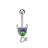 DEVIL HEART ZIRCON BELLY BUTTON PIERCING RING_CWMM9229