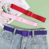 SOLID WOVEN BUCKLELESS ELASTIC WAISTBAND_CWABE0674