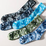 Universe Printed Tie Dyed Fashion Crew Socks_Cwms123