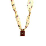HANDMADE ZODIAC SILK SCARF NECKLACE WITH ENAMEL_CWMM8838