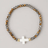 CROSS COLORED CRYSTAL HANDMADE BRACELET_CWMM3819
