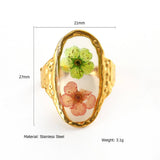 OPEN ADJUSTABLE STEEL RING WITH DRIED FLOWERS_CWMM8930