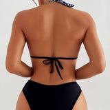 HALTER NECK FISHNET HOLLOW BIKINI SWIMSUIT_CWMW0323