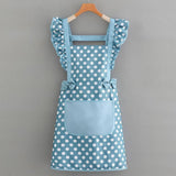 CUTE DOTS PRINTED BOW DECORATED APRONS WITH POCKETS_CWMM2051