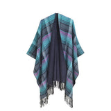 MULTI COLOR SPLIT SHAWL CLOAK WITH GRADIENT LINES_CWASC0317