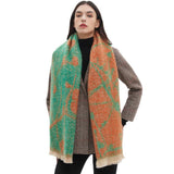 Womens Floral Jacquard Shawl Scarf_Cwasc0876