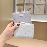 Floral Print Sweet Short Wallet Coin Purse_Cwab06198