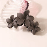 Cwaha07445_3 Flowers Matte Petal Hair Claw Clip For Women